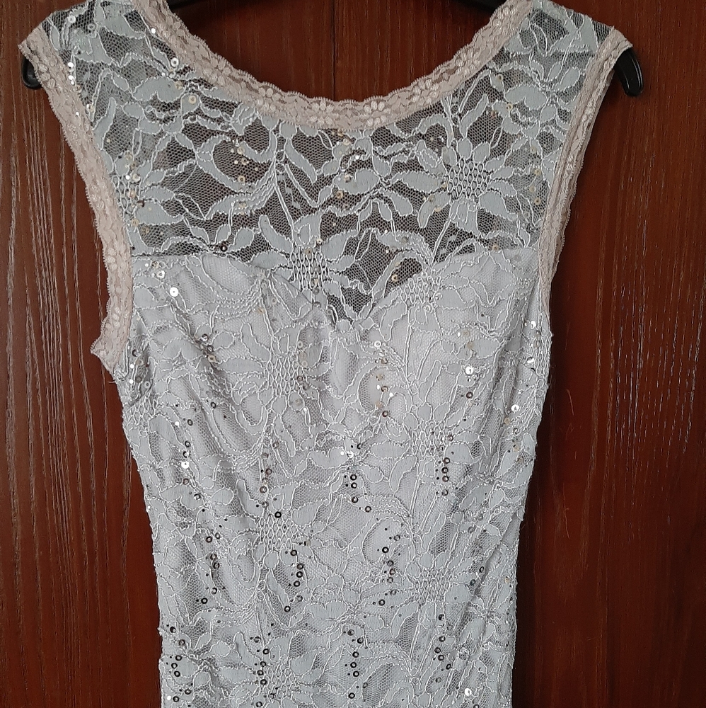 Light gray homecoming prom dress